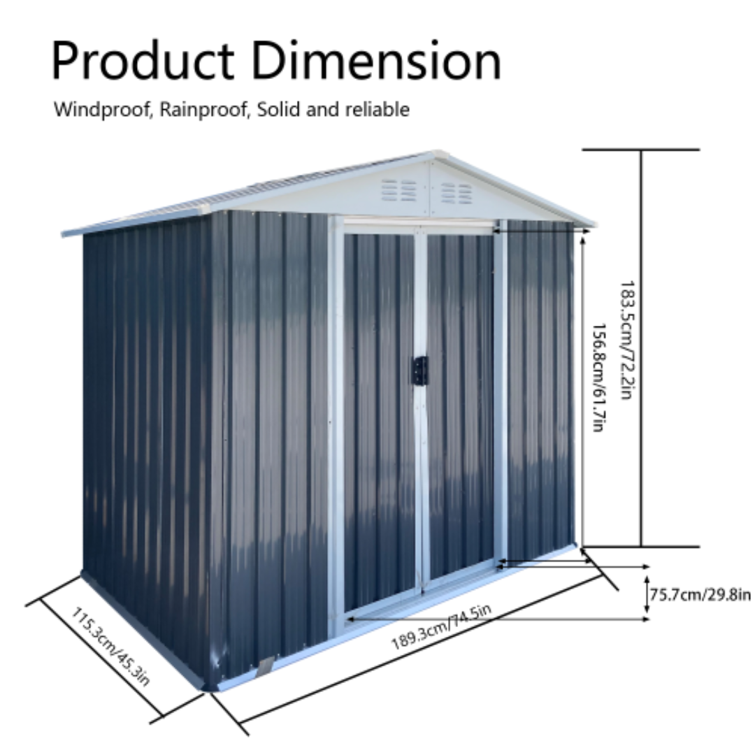 EverGrove CompactMetal 5×3 Storage Shed